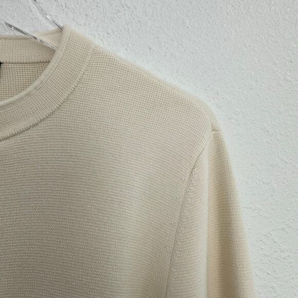 Talbots Button Front Knit Cardigan Women Large Ivory Career Modest Minimalist - Picture 3 of 6